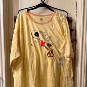Disney Be Kind Women’s Wall-E Yellow Shirt. Its long can be used as night shirt.